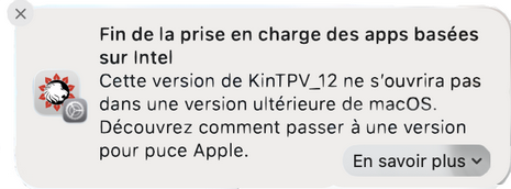 alerte macos Rosetta